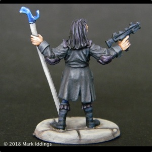 Elf Combat Mage with Staff and Gun
